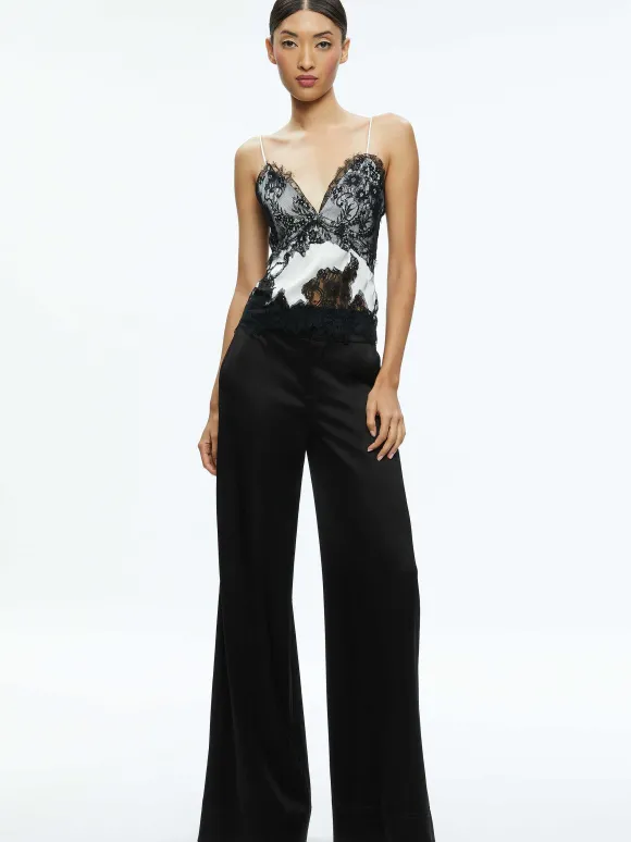 Katja Cutaway Lace Slip Top | Alice and Olivia New
