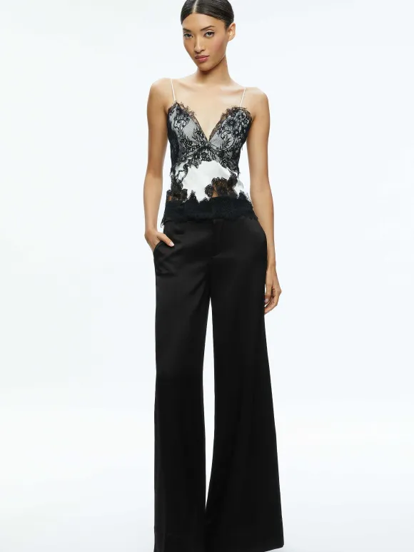 Katja Cutaway Lace Slip Top | Alice and Olivia New