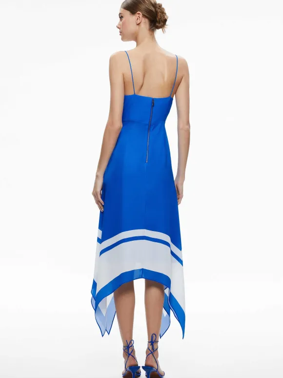 Kayson V-Neck Handkerchief Hem Dress | Alice and Olivia Clearance