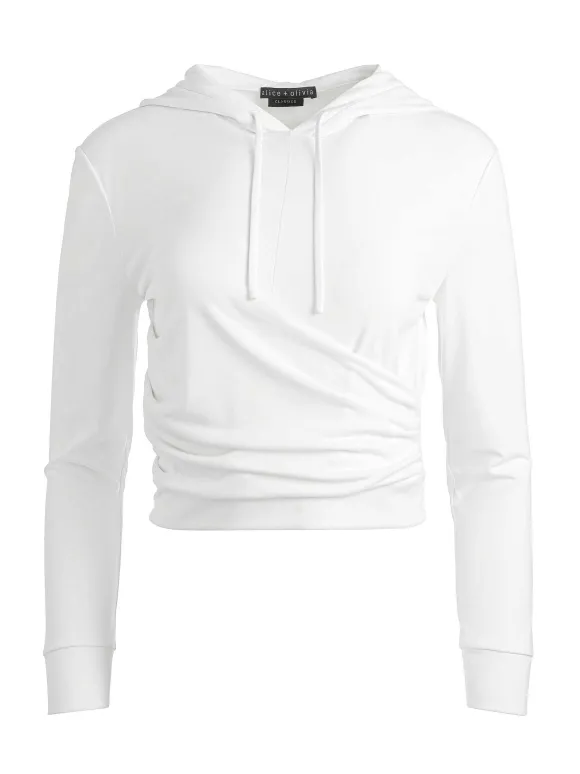 Kirk Wrap Front Hoodie | Alice and Olivia Sale