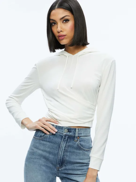 Kirk Wrap Front Hoodie | Alice and Olivia Sale