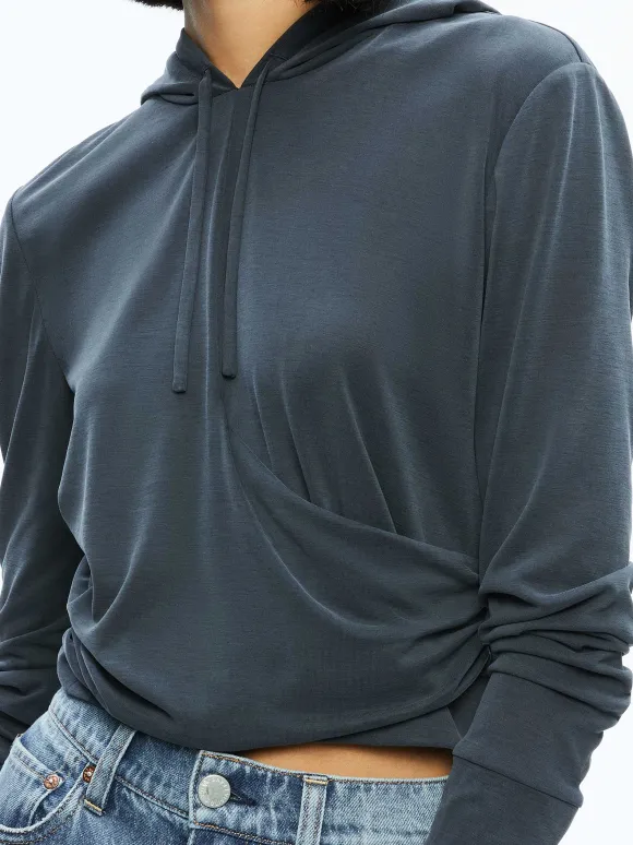 Kirk Wrap Front Hoodie | Alice and Olivia Shop