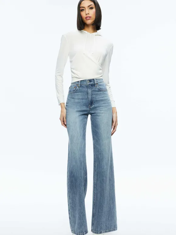 Kirk Wrap Front Hoodie | Alice and Olivia Sale