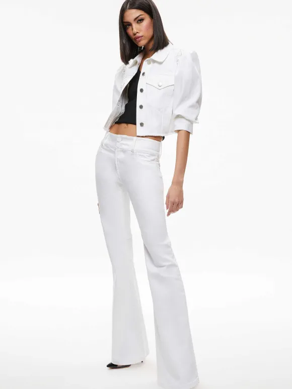 Lana Puff Sleeve Denim Jacket | Alice and Olivia New