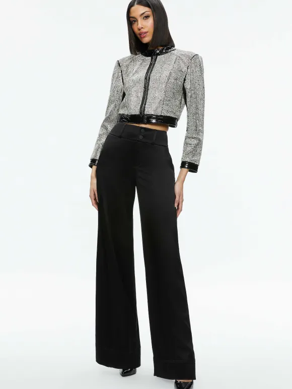 Lari Crystal Embellished Leather Jacket | Alice and Olivia Hot