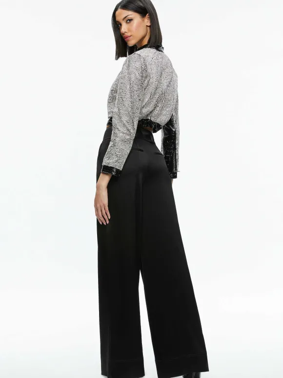 Lari Crystal Embellished Leather Jacket | Alice and Olivia Hot