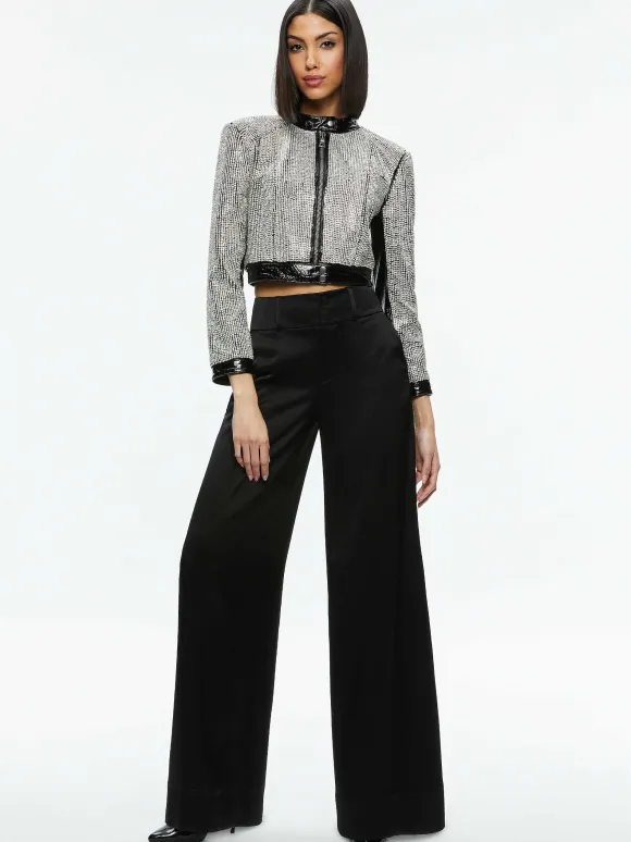 Lari Crystal Embellished Leather Jacket | Alice and Olivia Hot