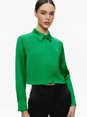 Leon Cropped Button Down | Alice and Olivia Store