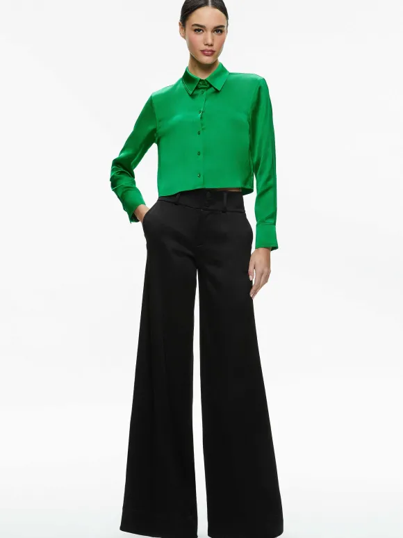 Leon Cropped Button Down | Alice and Olivia Store