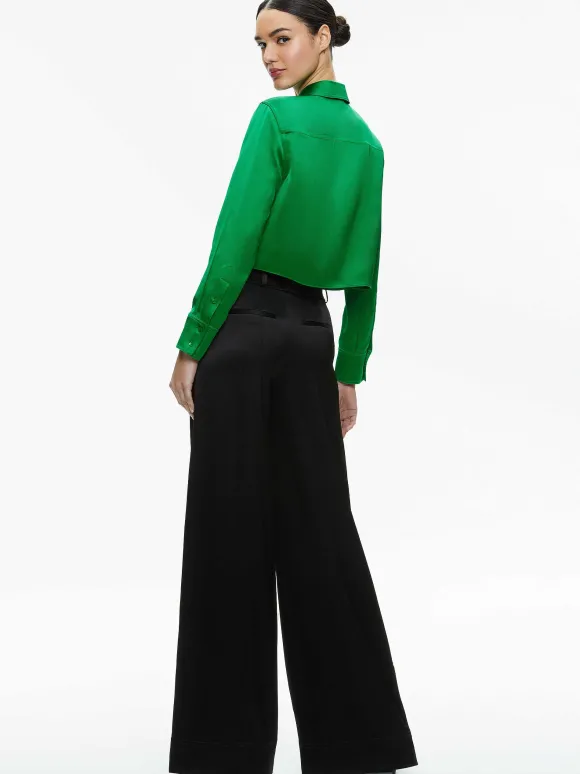 Leon Cropped Button Down | Alice and Olivia Store