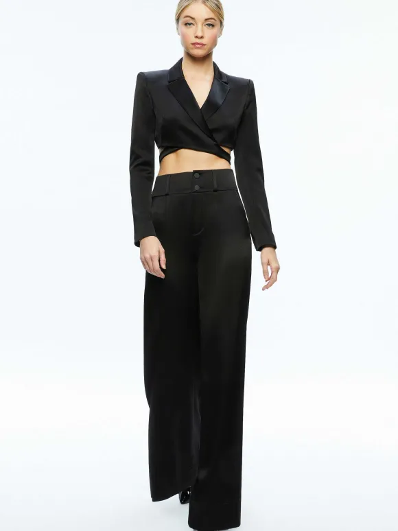 Leone Cropped Wrap Blazer + Mame High Rise Wide Leg Pant | Alice and Olivia Best Sale