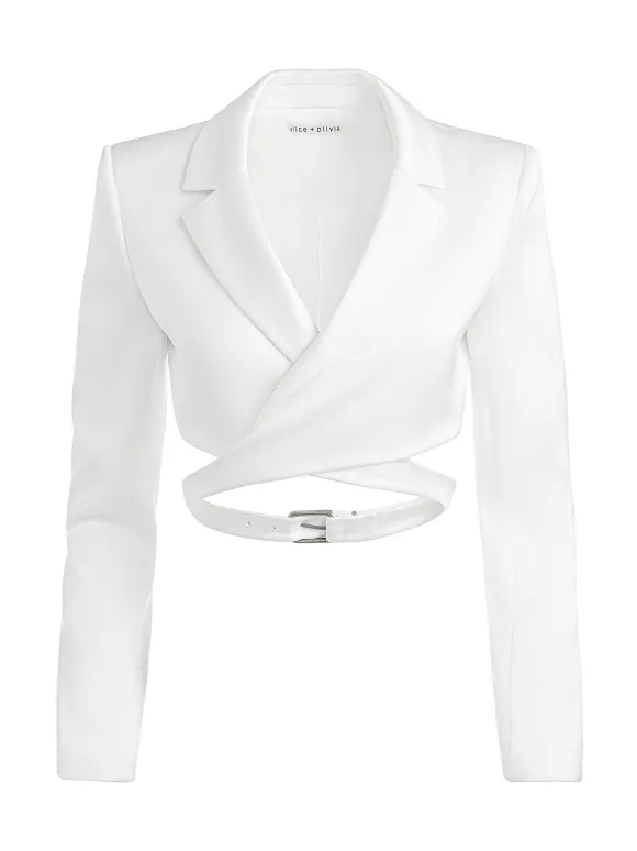 Leone Cropped Wrap Blazer | Alice and Olivia Fashion