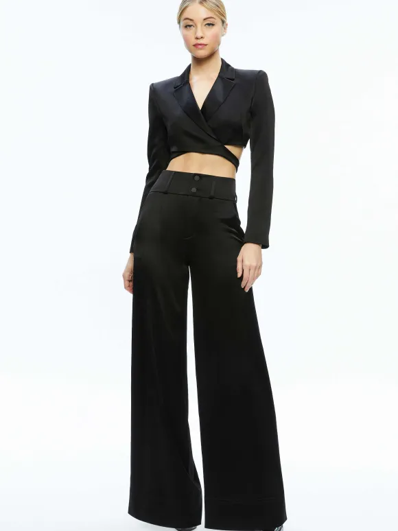 Leone Cropped Wrap Blazer | Alice and Olivia Outlet