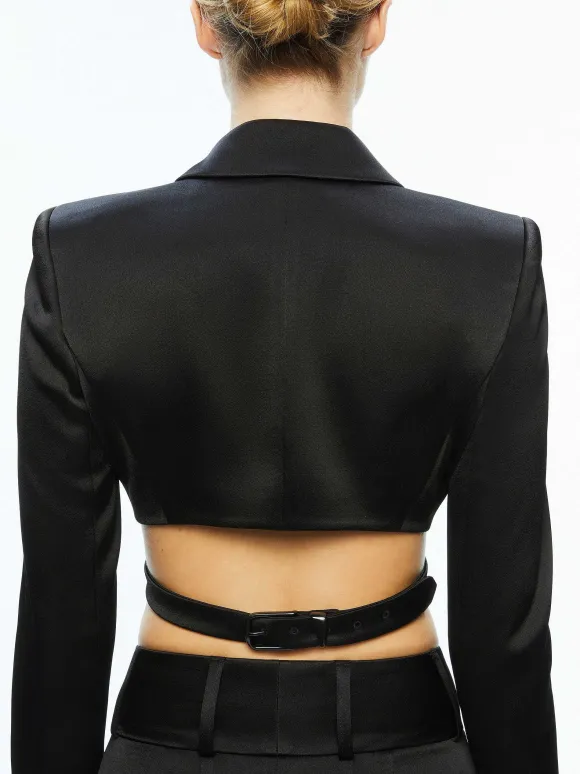 Leone Cropped Wrap Blazer + Mame High Rise Wide Leg Pant | Alice and Olivia Best Sale