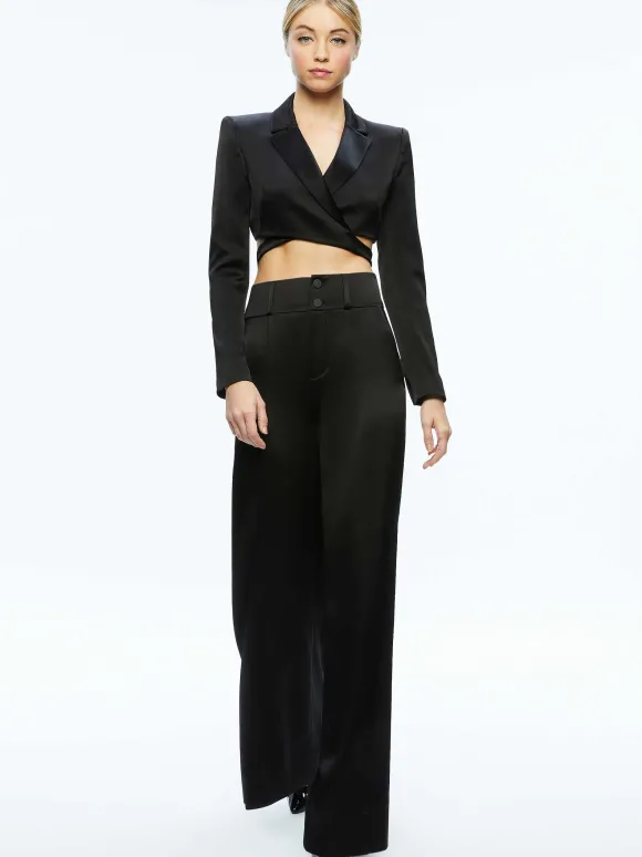 Leone Cropped Wrap Blazer | Alice and Olivia Outlet