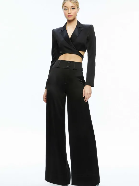 Leone Cropped Wrap Blazer + Mame High Rise Wide Leg Pant | Alice and Olivia Best Sale