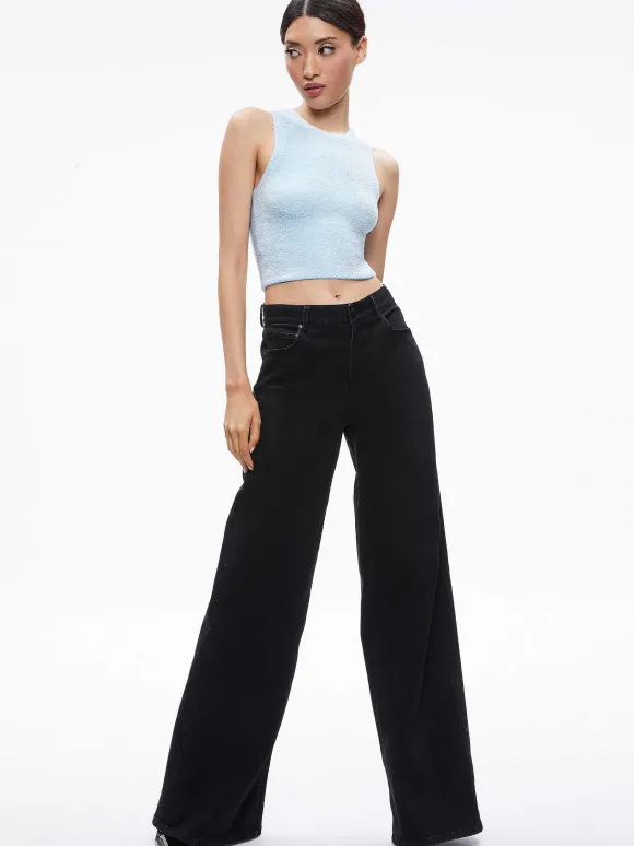 Lidell Cropped Zip Up Hoodie + Amity Sleeveless Cropped Tank | Alice and Olivia Sale