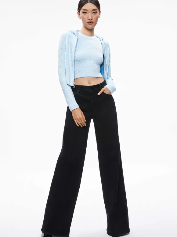 Lidell Cropped Zip Up Hoodie | Alice and Olivia Flash Sale