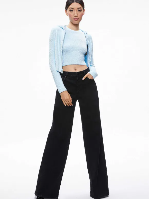 Lidell Cropped Zip Up Hoodie + Amity Sleeveless Cropped Tank | Alice and Olivia Sale