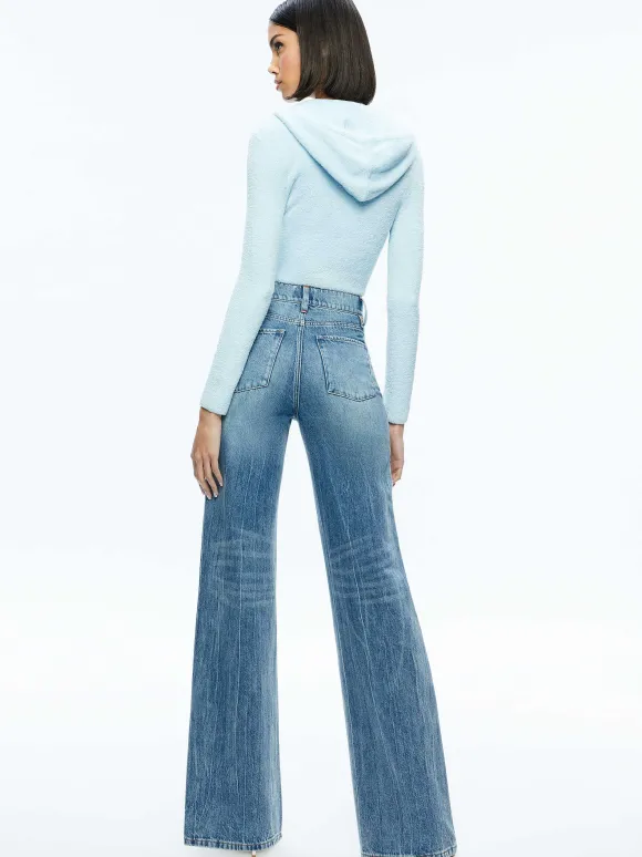 Lidell Cropped Zip Up Hoodie | Alice and Olivia Flash Sale
