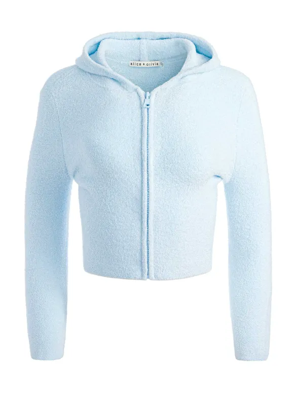 Lidell Cropped Zip Up Hoodie | Alice and Olivia Flash Sale