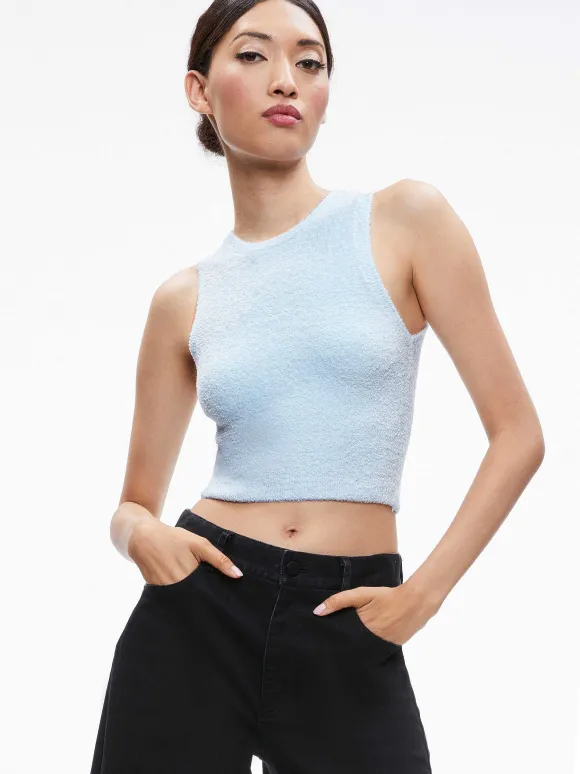 Lidell Cropped Zip Up Hoodie + Amity Sleeveless Cropped Tank | Alice and Olivia Sale