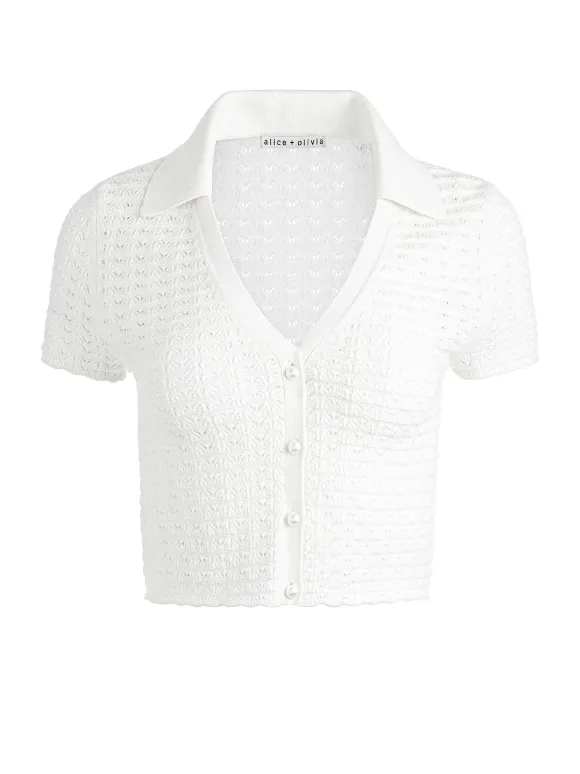 Linda Cropped Polo | Alice and Olivia Best Sale