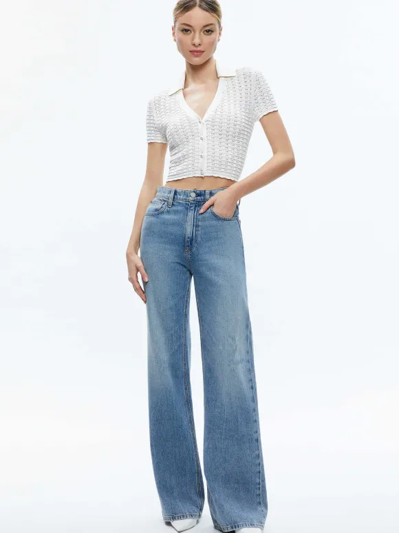 Linda Cropped Polo | Alice and Olivia Best Sale