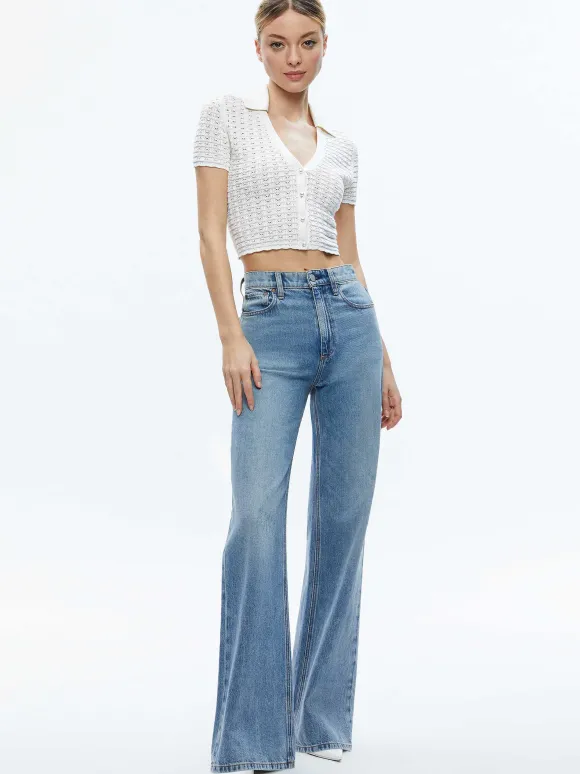 Linda Cropped Polo | Alice and Olivia Best Sale