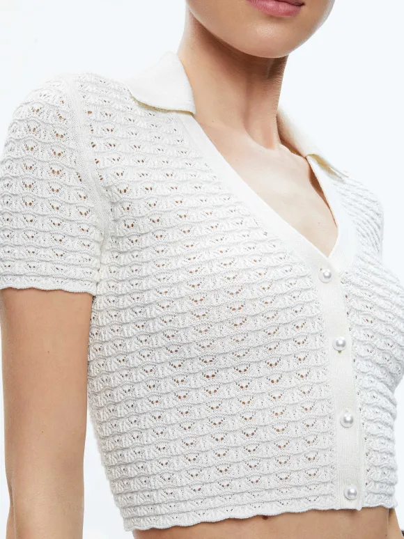 Linda Cropped Polo | Alice and Olivia Best Sale