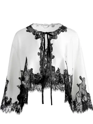 Loree Lace Tie Front Cropped Jacket | Alice and Olivia Online