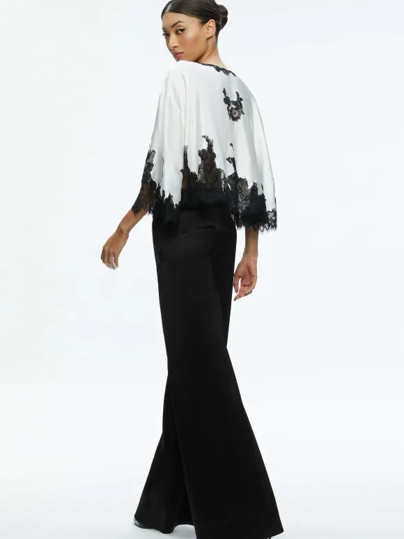 Loree Lace Tie Front Cropped Jacket | Alice and Olivia Online