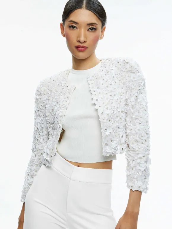 Lorna Embellished Cropped Jacket | Alice and Olivia Clearance