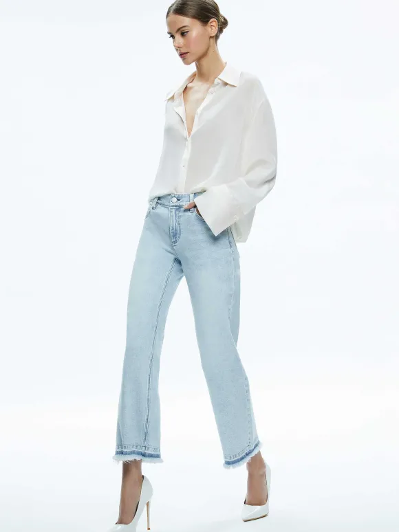Lorrine Kick-Flare Ankle Jean | Alice and Olivia Shop