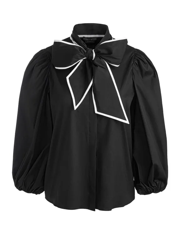 Lou Bow Button Down | Alice and Olivia Store