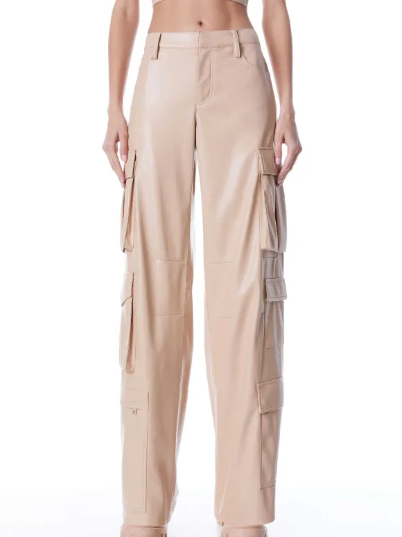 Luis Vegan Leather Cargo Pant | Alice and Olivia Flash Sale