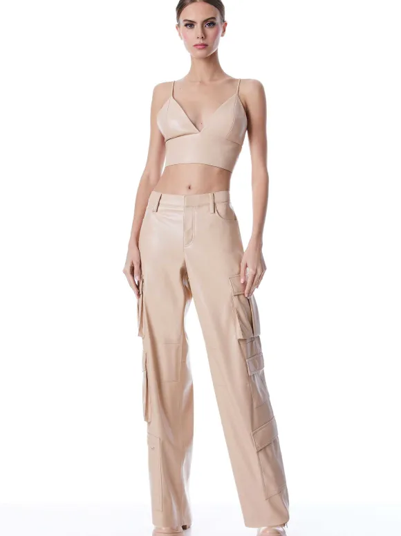 Luis Vegan Leather Cargo Pant | Alice and Olivia Flash Sale