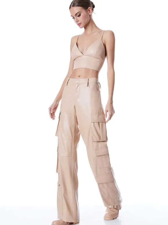 Luis Vegan Leather Cargo Pant | Alice and Olivia Flash Sale