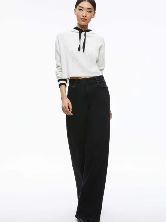 Lumi Ribbed Knit Hoodie | Alice and Olivia Best