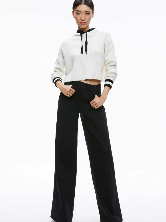 Lumi Ribbed Knit Hoodie | Alice and Olivia Best