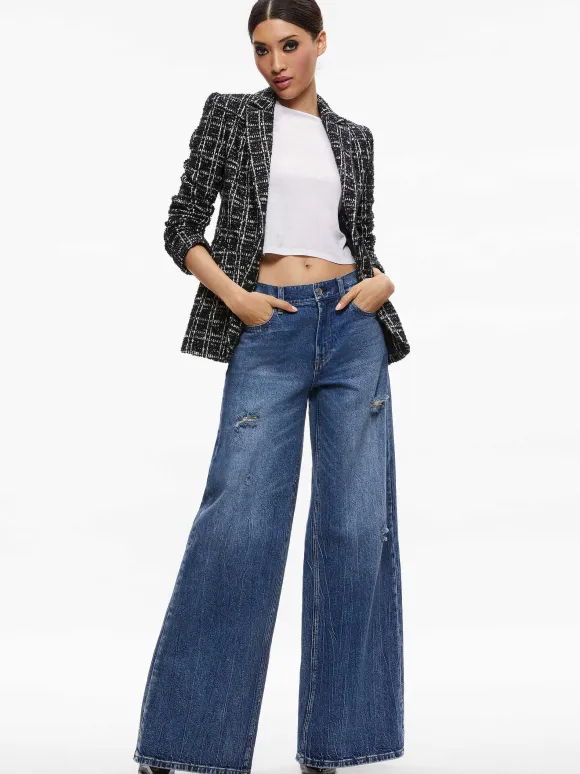 Macey Fitted Notch Collar Blazer | Alice and Olivia Clearance