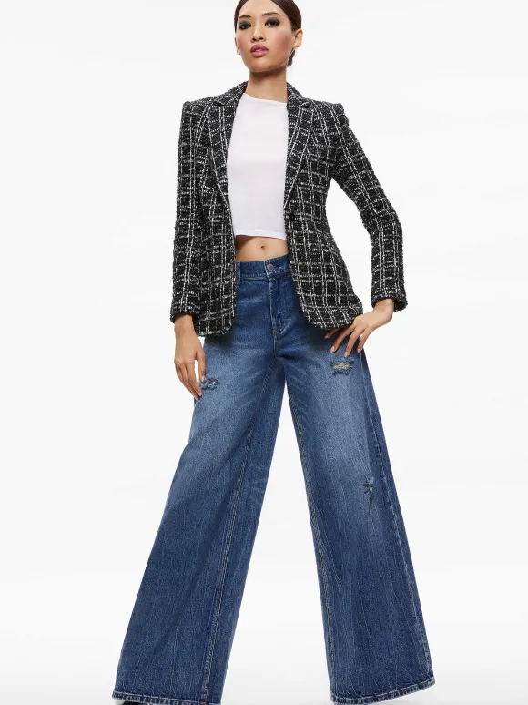 Macey Fitted Notch Collar Blazer | Alice and Olivia Clearance