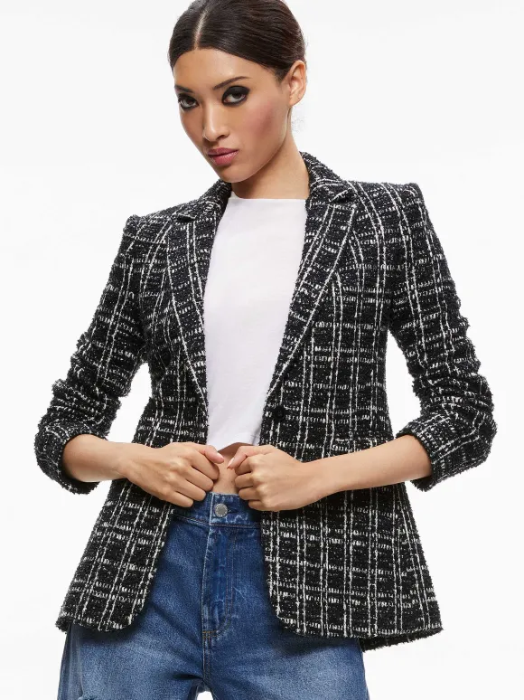 Macey Fitted Notch Collar Blazer | Alice and Olivia Clearance