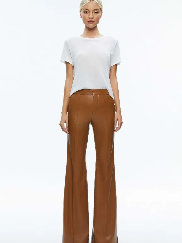 Macey Fitted Vegan Leather Blazer + Danette Vegan Leather Split Hem Trousers | Alice and Olivia Cheap