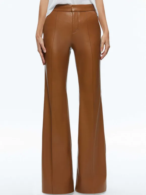 Macey Fitted Vegan Leather Blazer + Danette Vegan Leather Split Hem Trousers | Alice and Olivia Cheap