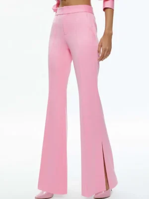 Macey Notch Collar Fitted Blazer + Danette High Rise Flare Slit Trouser | Alice and Olivia Shop