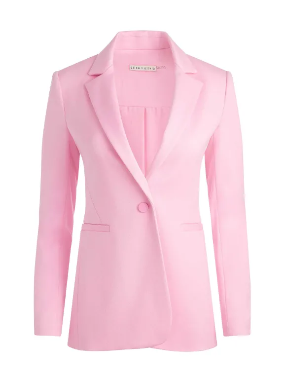 Macey Notch Collar Fitted Blazer | Alice and Olivia Flash Sale