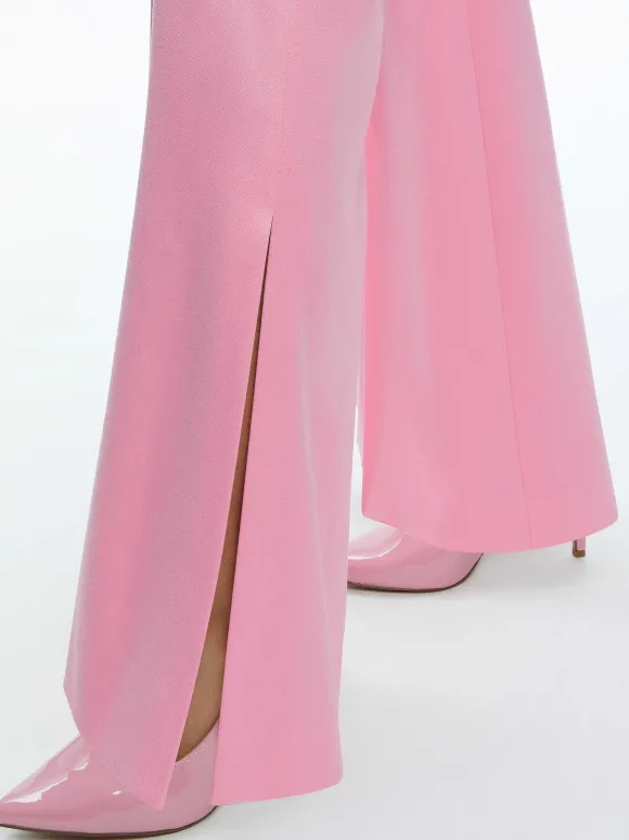 Macey Notch Collar Fitted Blazer + Danette High Rise Flare Slit Trouser | Alice and Olivia Shop