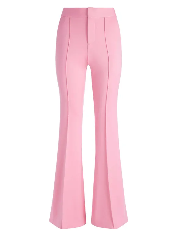 Macey Notch Collar Fitted Blazer + Danette High Rise Flare Slit Trouser | Alice and Olivia Shop