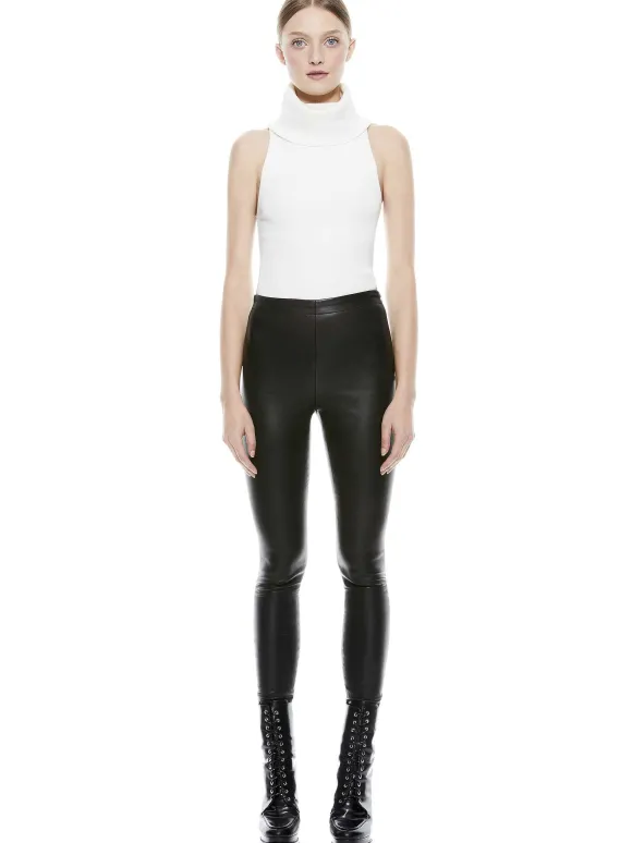 Maddox Side Zip Leather Legging | Alice and Olivia Hot